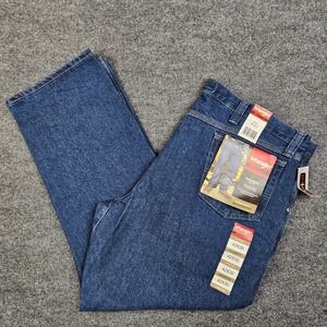 Wrangler Riggs Workwear Relaxed Fit Jeans Men's 42x30 Straight Leg Dark Wash NEW